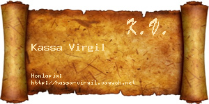 Kassa Virgil névjegykártya